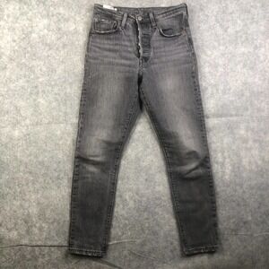 Levis 501 S Jeans Big E Women's Taper Button Fly Charcoal Wash W 25 L 28